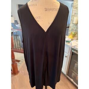 Halston H by Halston Women's Black Sleeveless Blouse Top Size XL EUC